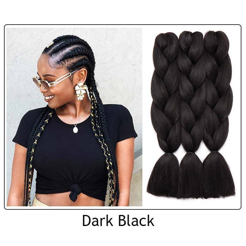 24″ Christmas Jumbo Braiding Hair Extensions Ombre Rainbow Twist Braids as Human