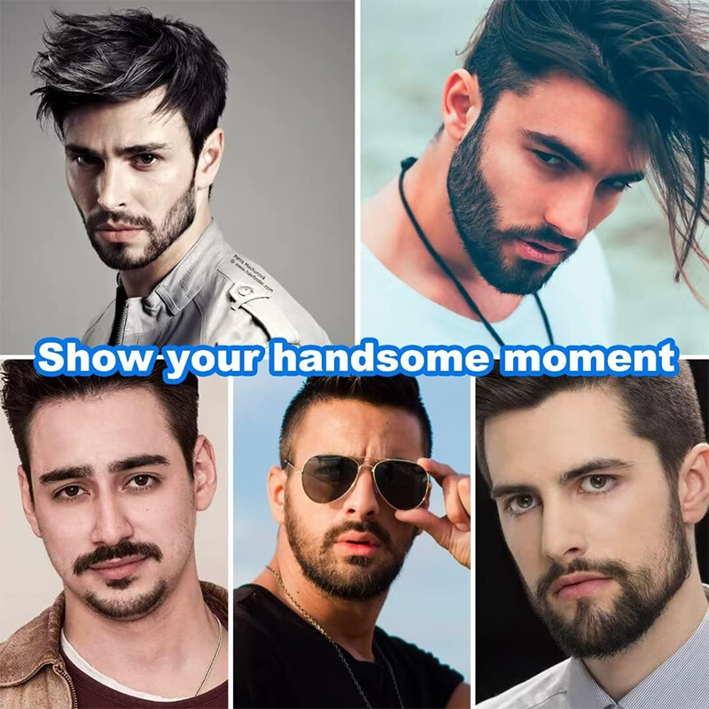 Fake Beard Human Hair Realistic Mustache Invisible Facial Hair Goatee Lace Beard