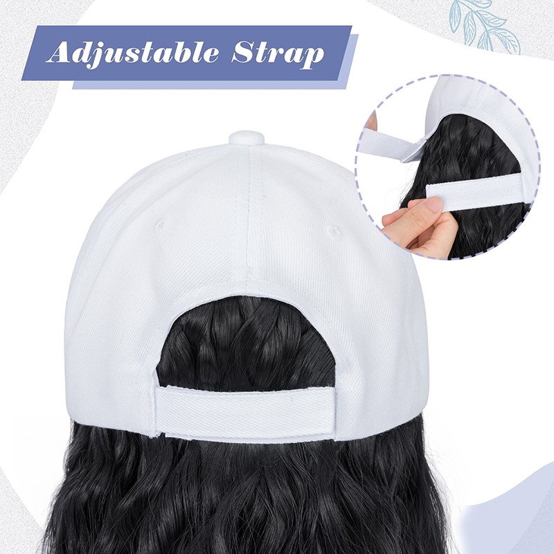 6in/8in Baseball Cap with Hair Extensions Real Natural As Human Hat Hairpiece