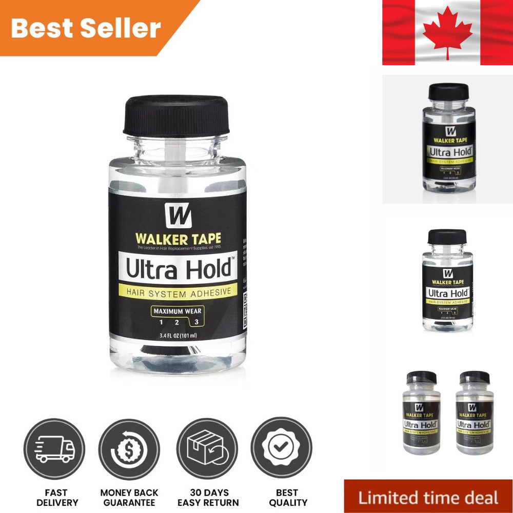 Walker Ultra Hold Adhesive 3.4oz Lace Wig Toupee Glue Waterproof Clear Dry