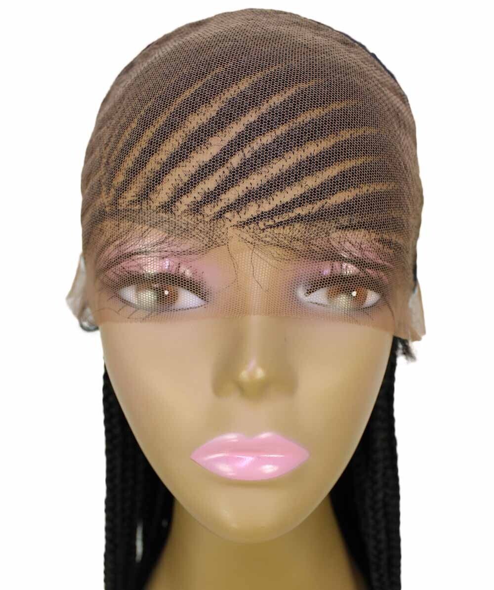 LUXLUXE Aina Straight 29 Inch Long 13X5 Hand-Tied Lace Braided Wig BLT-0133