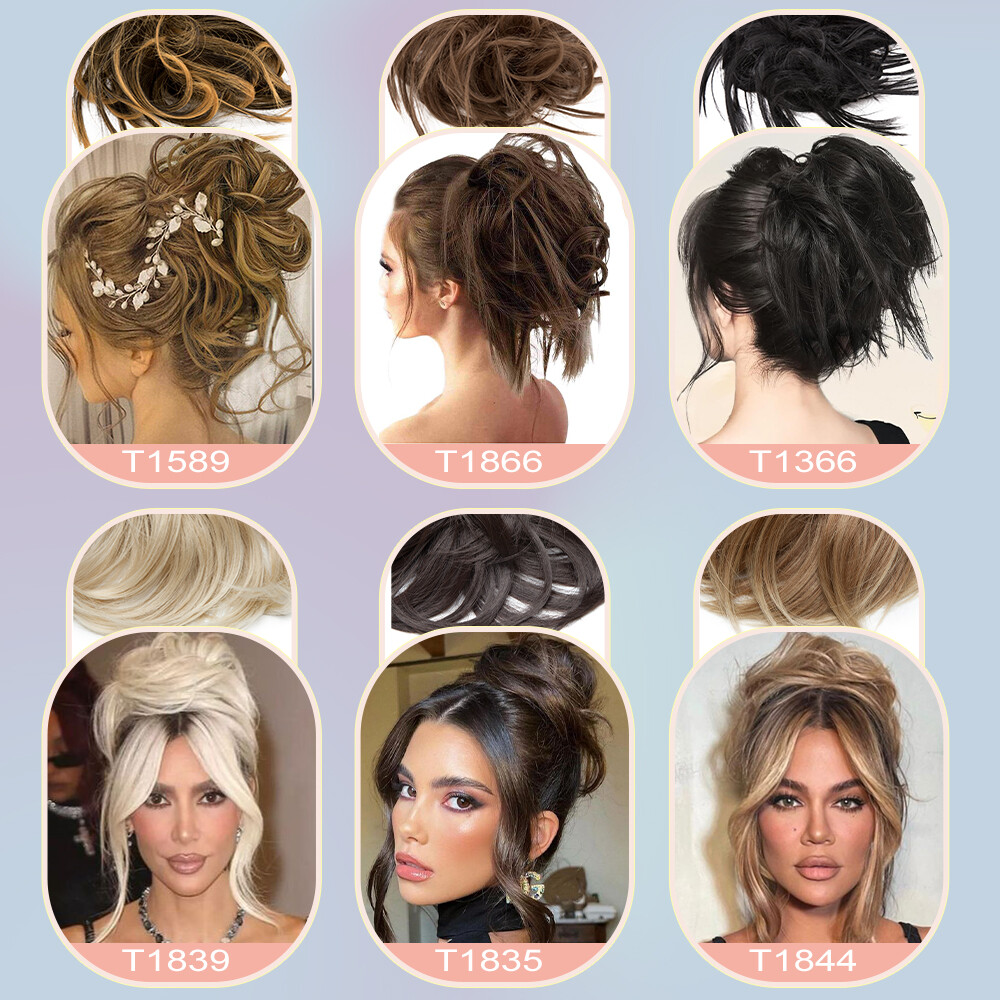 Extra Thick Messy Bun Piece Scrunchie Updo Rose Hair Extensions Natural As Human