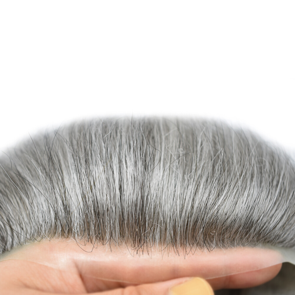 Mens Toupee French Lace Poly PU Hairpieces Wig Remy Human Hair Systems AUSTRALIA