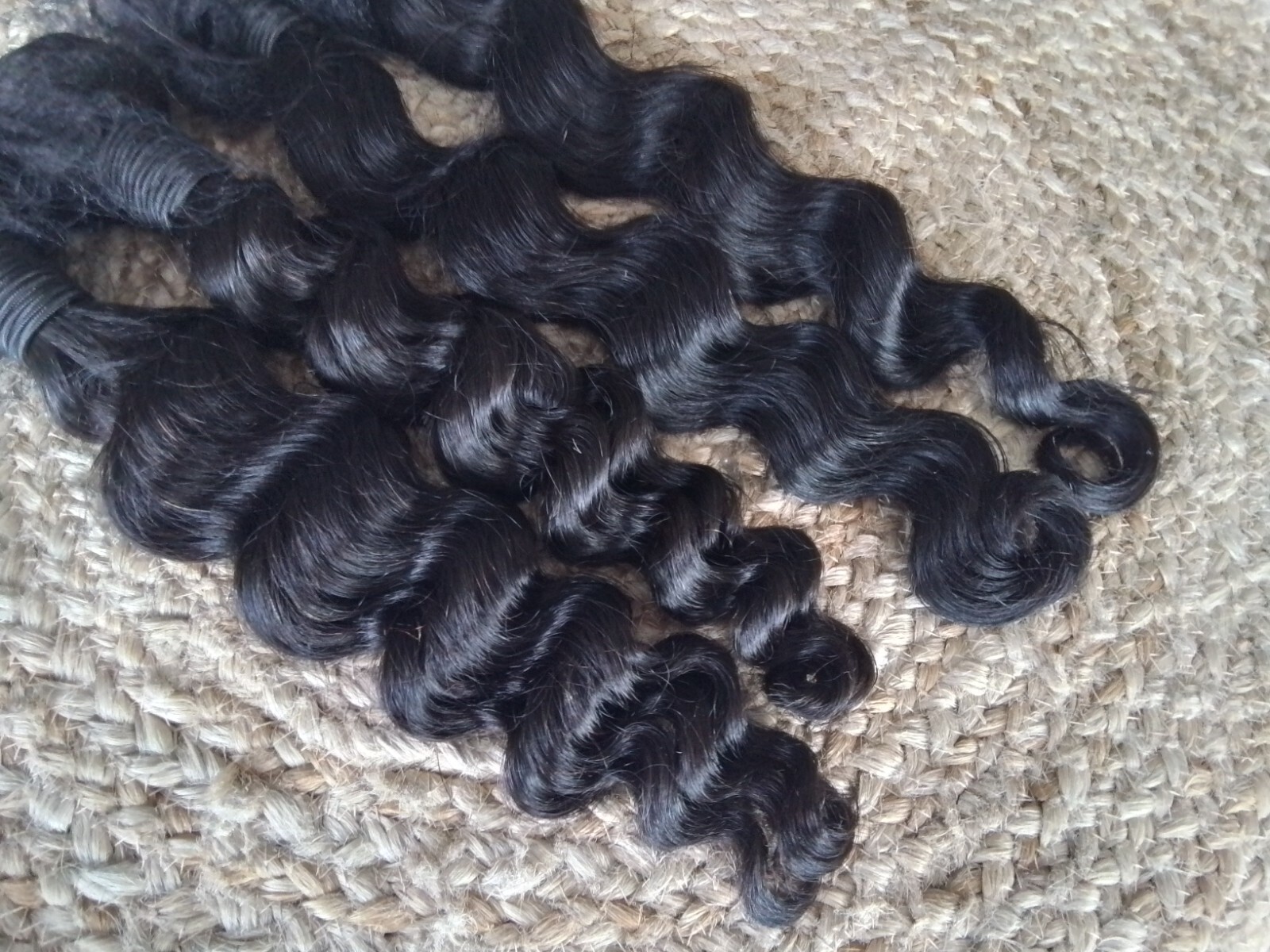 12A 18+18+20+20INCH DEEP LOOSE WAVE RAW BRAZILIAN HUMAN HAIR 4BUNDLES NATURAL 1B