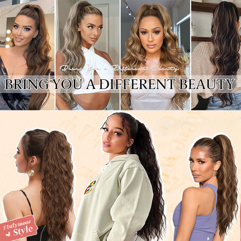 18in Thick Drawstring Ponytail Clip In Hair Extension Pony Tail Real As Human