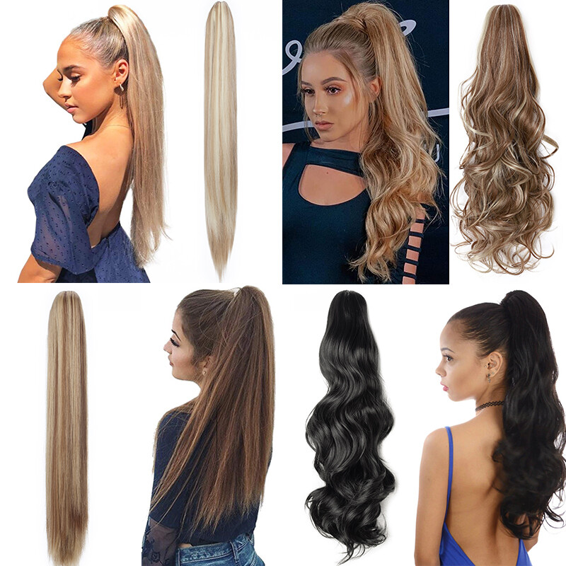 Claw Clip in Ponytail Extension Long Curly Wavy Pony Tail Jaw Hair Extensions US
