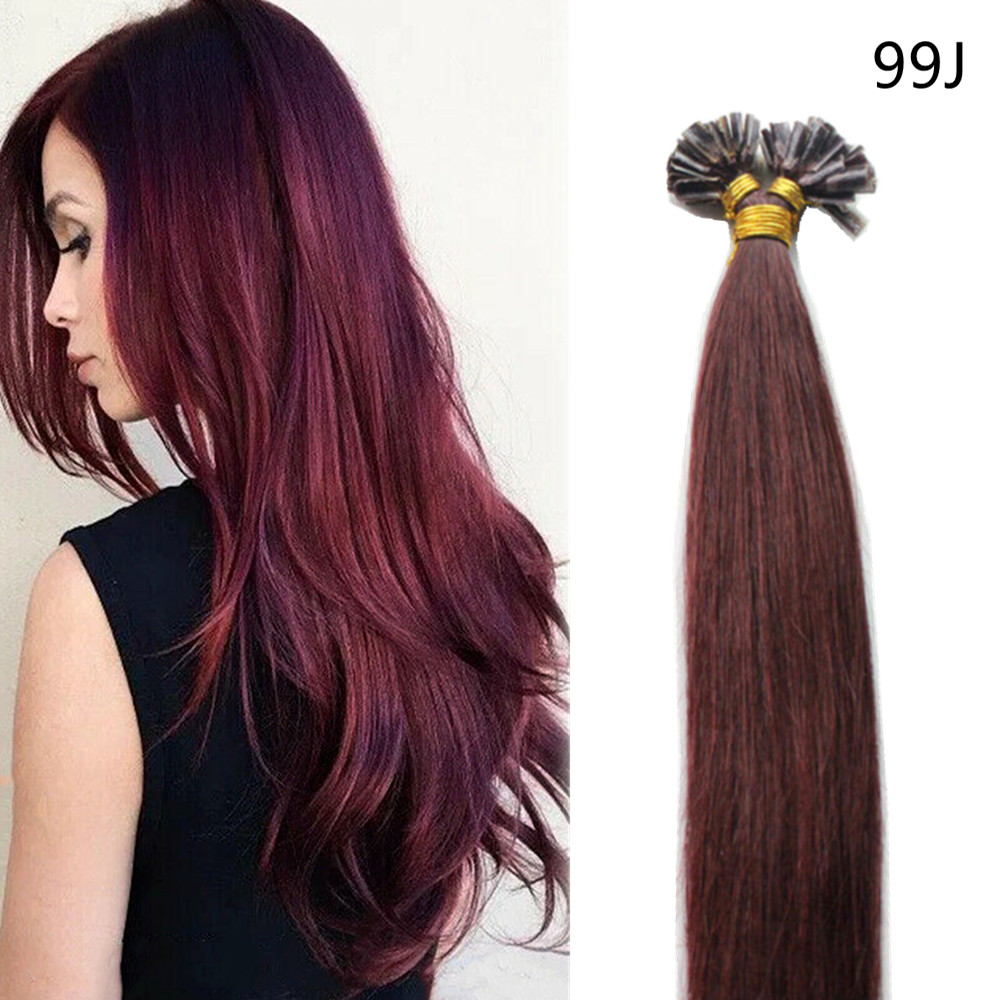 Keratin Bonded U Tip Hair Extensions Double Drawn Remy Human Hair Various Colors
