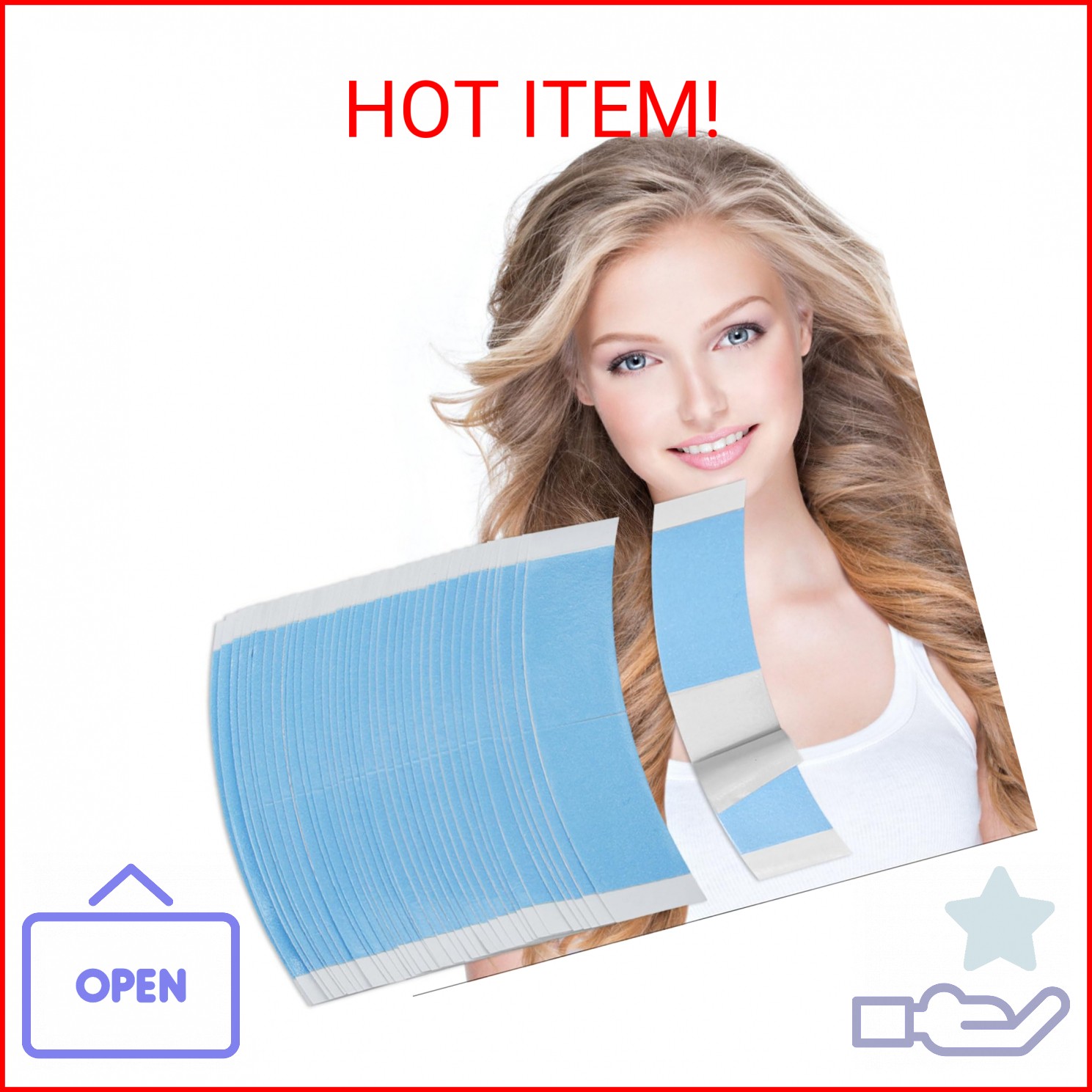 Comdian 36 PCS Waterproof Lace Tape for Hairpiece Wig Tape, Adhesive Double Side