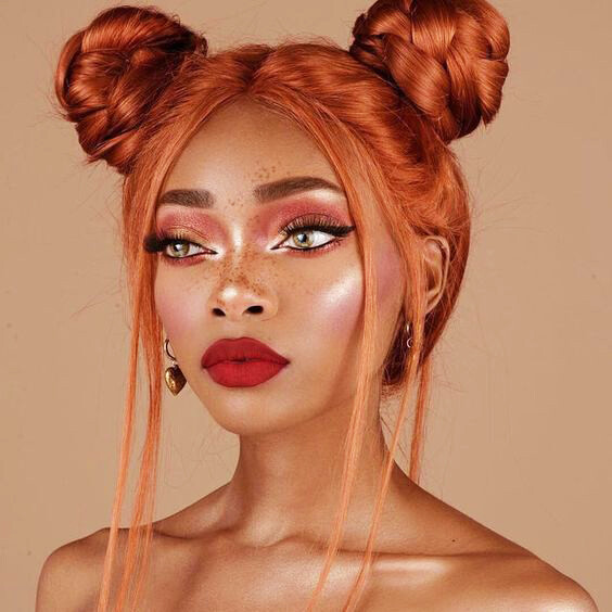 Ginger Yellow Lace Front Wigs Orange Wigs Synthetic Long Straight Hair for Women