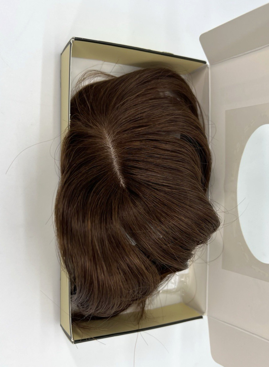 Medium Brown 100% Human Hair 8in Clip In Bangs Hair Topper