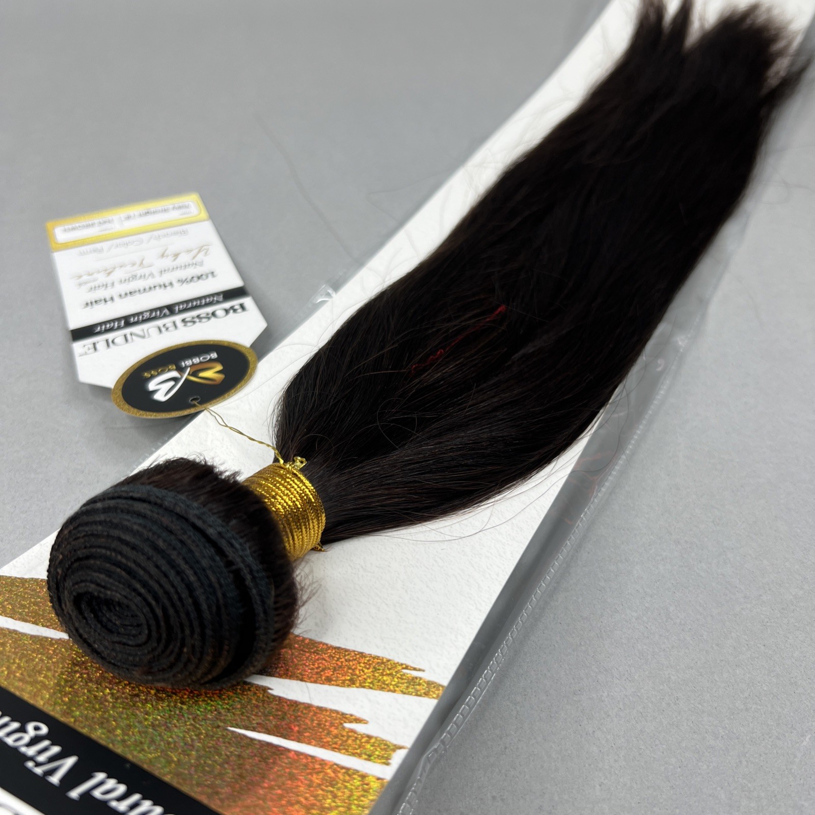 18” Natural Brown Boss Bundles Yaki Straight 100% Human Hair Track Extensions