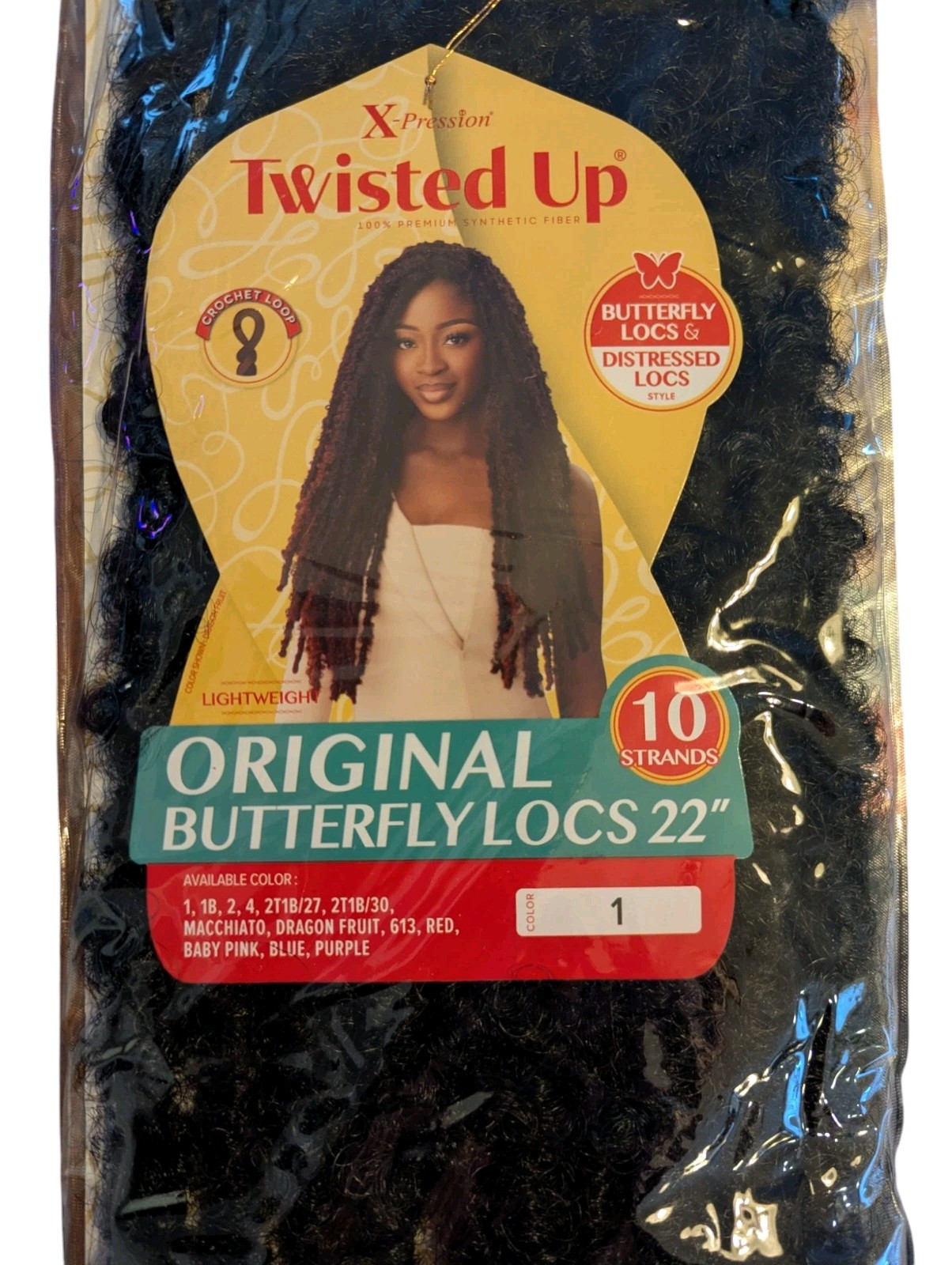 3 Pack – X-Pression Outre Twisted Up Butterfly Distressed Locs 22” Color 1 NEW