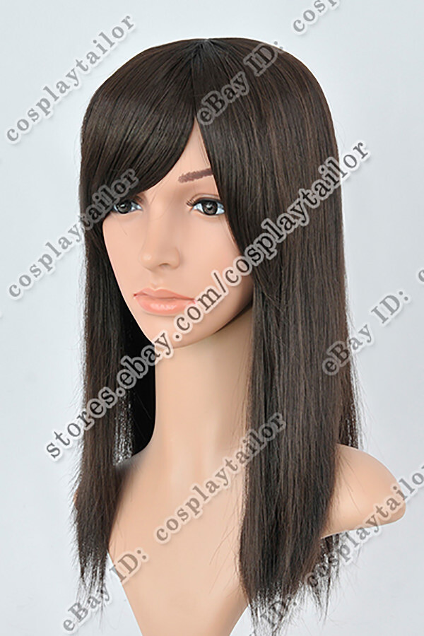 50 cm Medium Length Straight Wigs with Bangs Synthetic Cosplay Wigs Easy to Wear