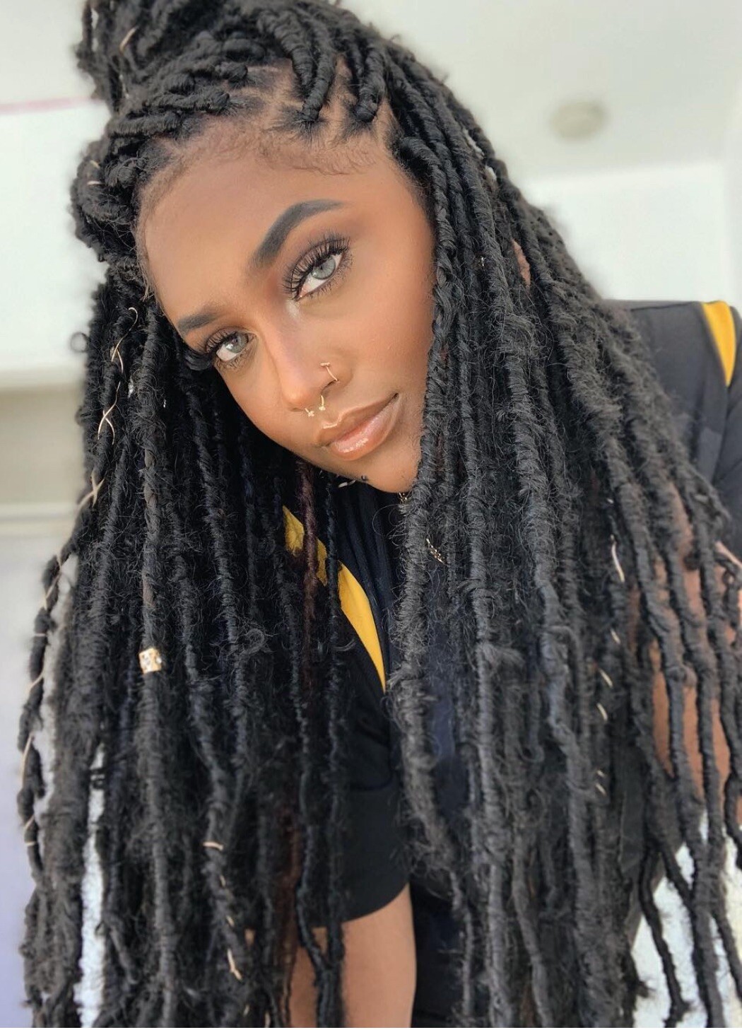 Full LACE multi color human hair blend locs (colors optional)
