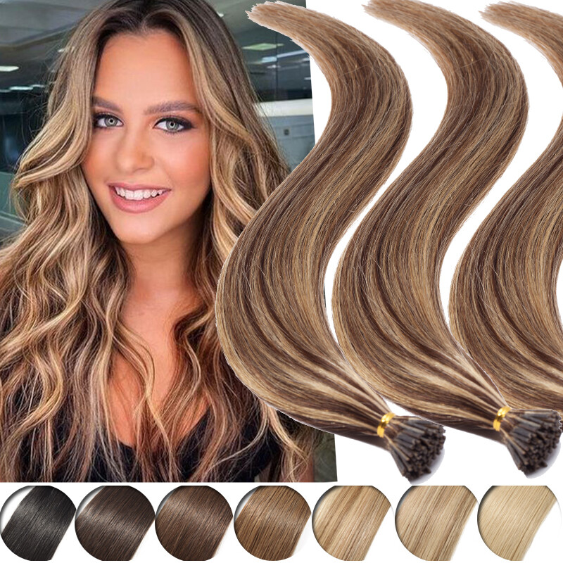 Stick I Tip Indian 100% Remy Human Hair Extensions Pre Bonded 1G/S BALAYAGE 0.5G