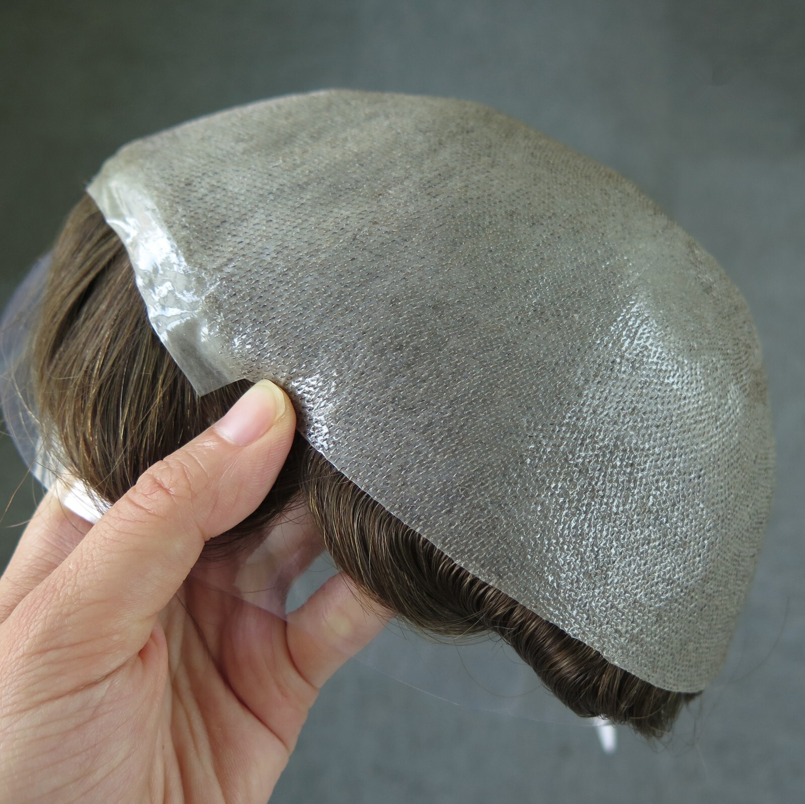 Toupee Mens Human Hair Thin Skin Hairpieces System Replecement Natural Brown