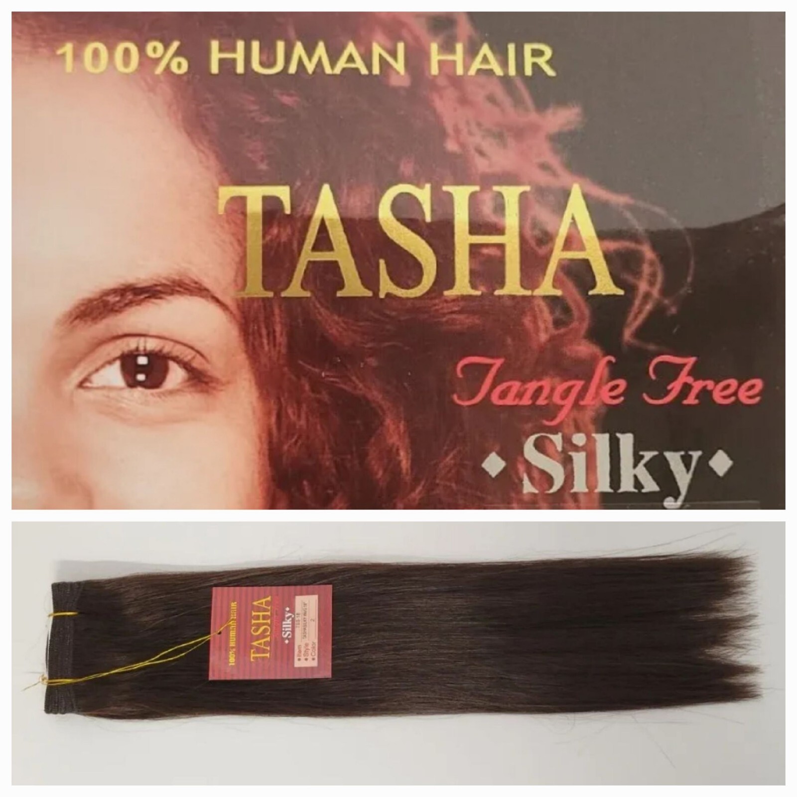 Silky Straight 18″ 100% Human Hair Weave extensions Tangle Free Tasha #2 D.Brown