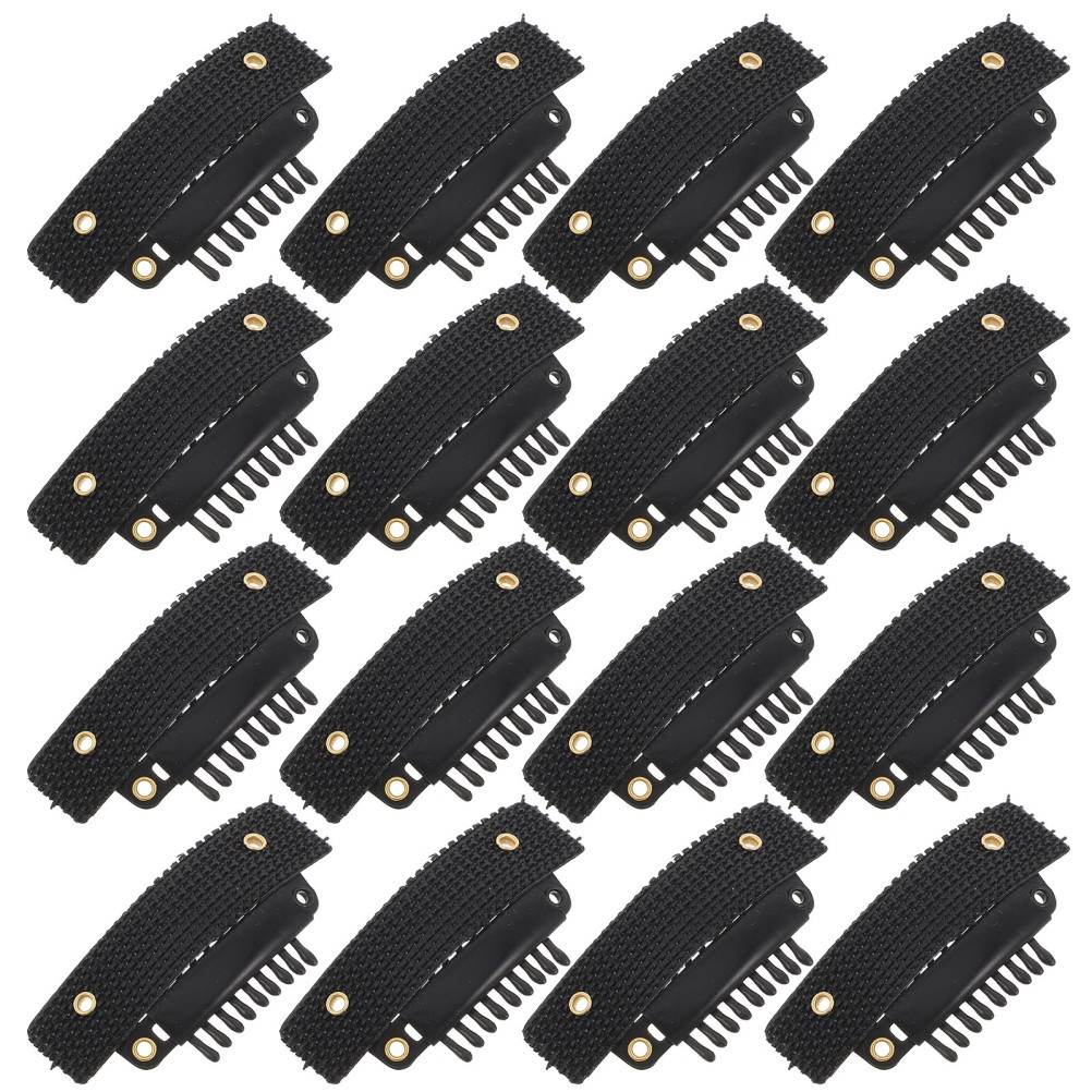 50Pcs Snap Hair Extension Clips for Wigs U Shaped Durable Reusable Black