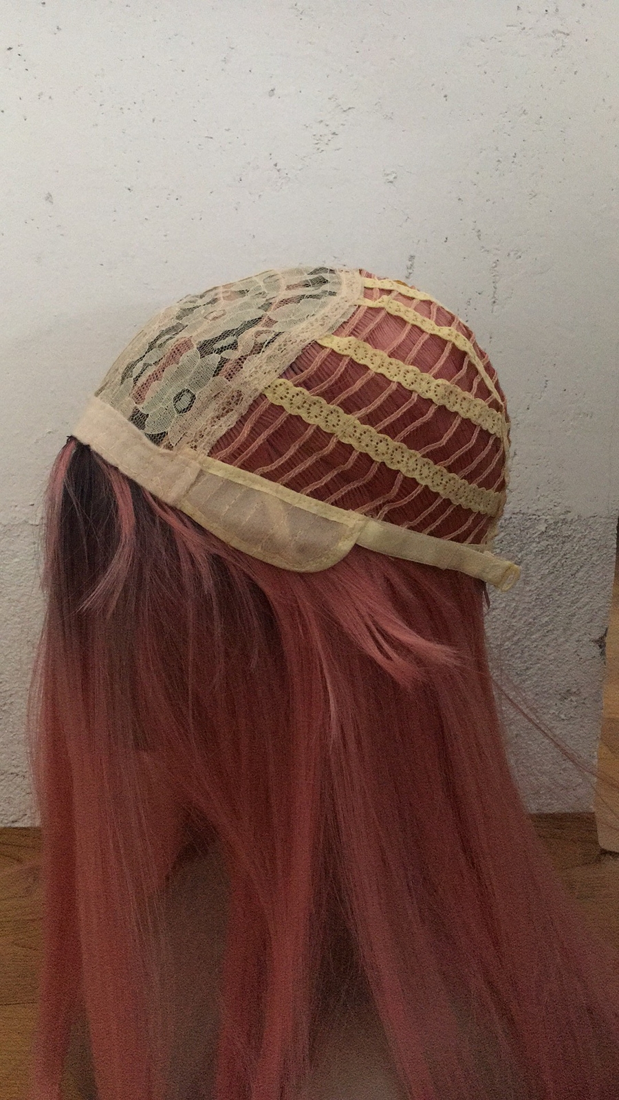 Pink Ombre Wigs Dark Roots Straight Synthetic Wig Heat Safe Party Daily Use