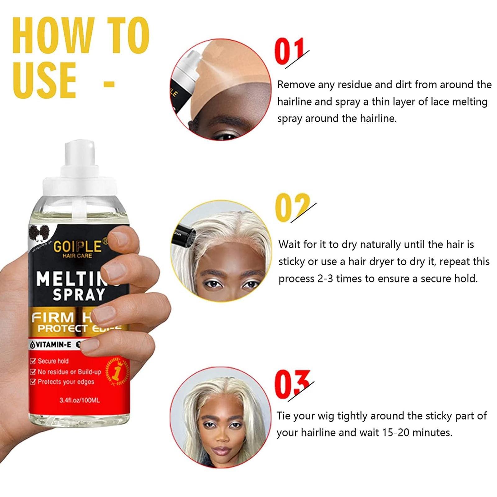Wig Glue for Front Wigs Adhesive for Closure Wigs Extensions – Lace Melting