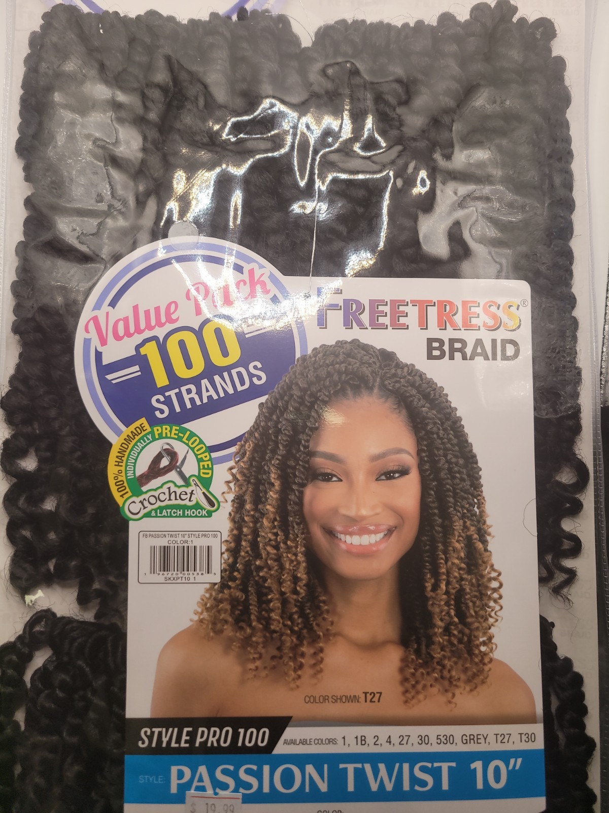 Freetress Hair Value Pack 100 Strands Pre-looped Passion Twist 10″ All Colors