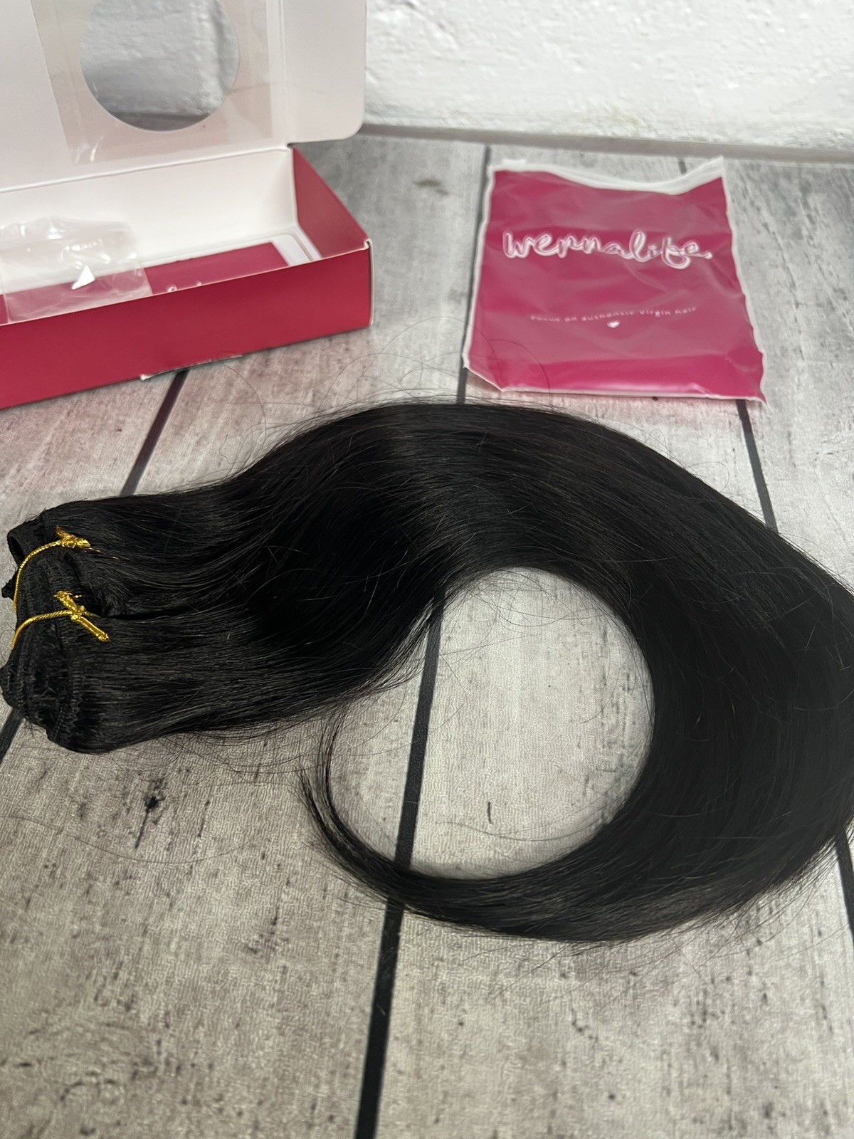 WENNALIFE Clip in Hair Extensions Real Human Hair, 14 Inch 120g 7pcs J:1B