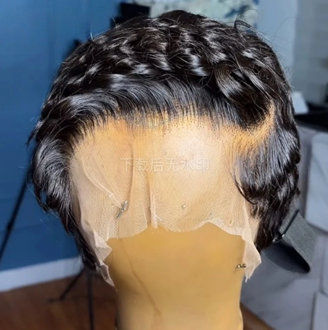 Pixie Curls Lace Front Wigs Pixie Cut Short Bob Human Hair Wig PrePlucked