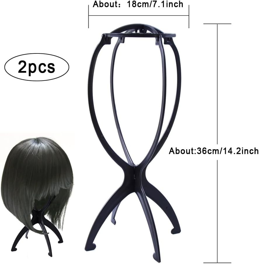 Durable Plastic Wig Stands – 14.2 Inches, Ideal for Air Drying & Storage