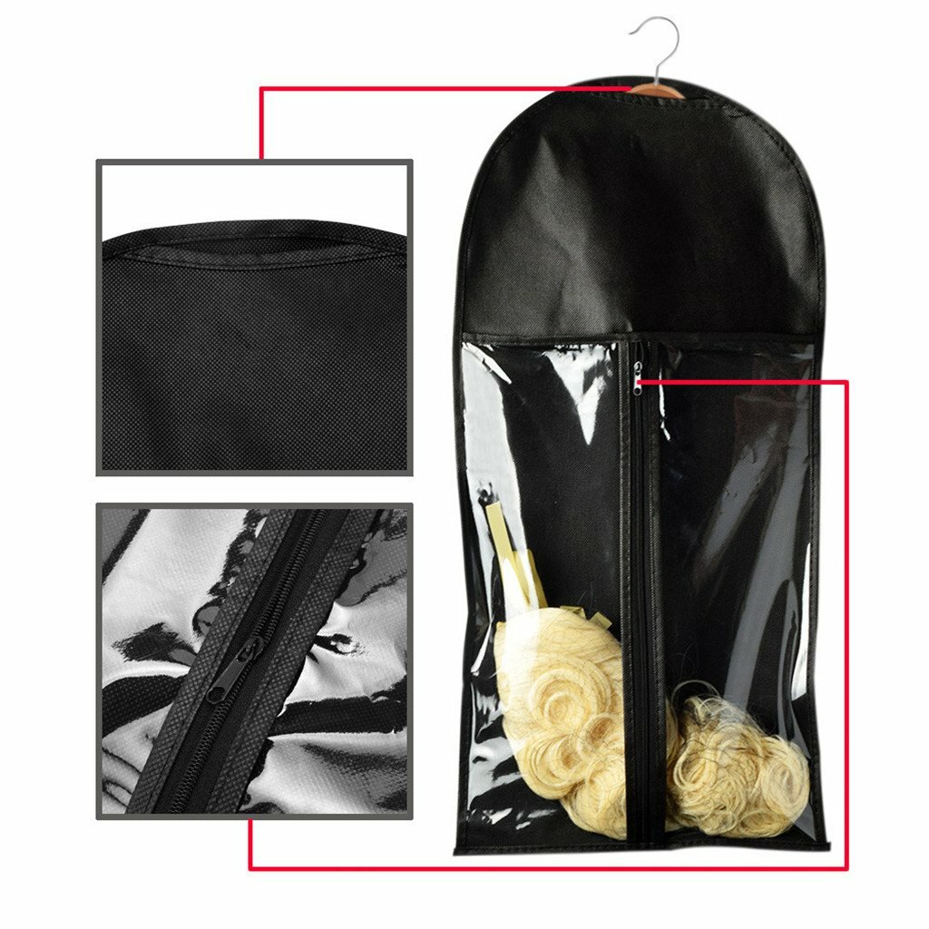10pcs Wig Storage Bags Hair Extensions Dustproof Holder Case with Durable Zipper