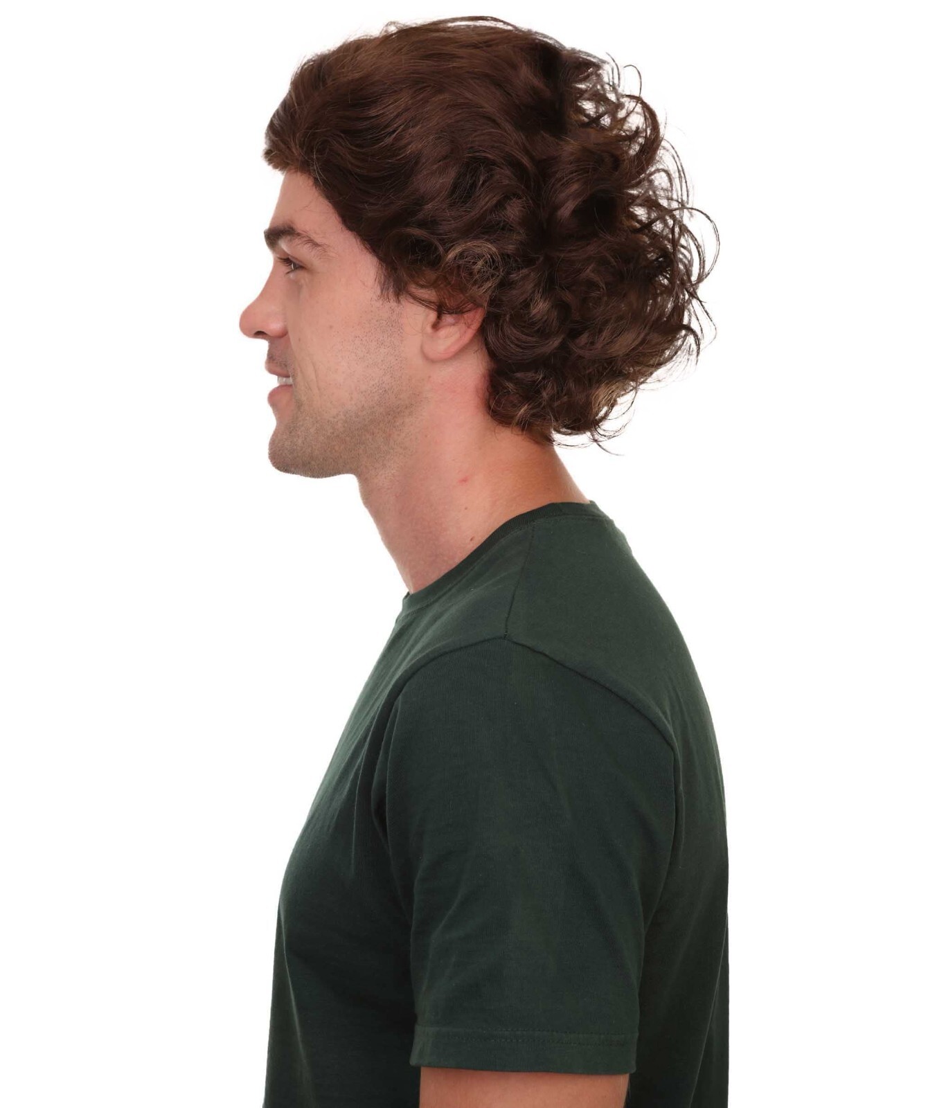 Curly Brown Mens Cosplay Halloween Wig | Premium Breathable Capless Cap HM-321
