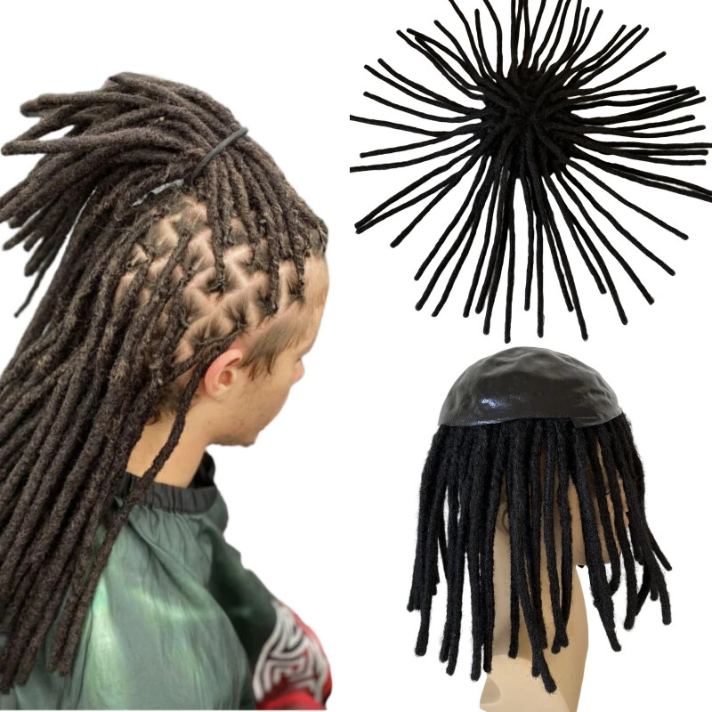 12 inch Dreadlocks Full Skin Afro Toupee for Black Men
