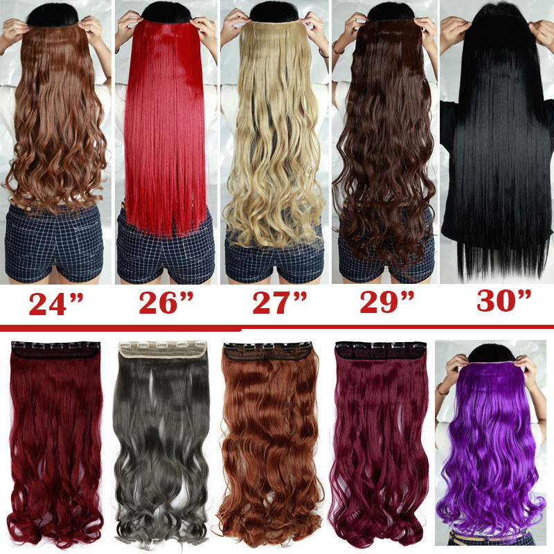 Real Thick Natural Clip in 3/4 Full Head Hair Extensions Extension Soft as human