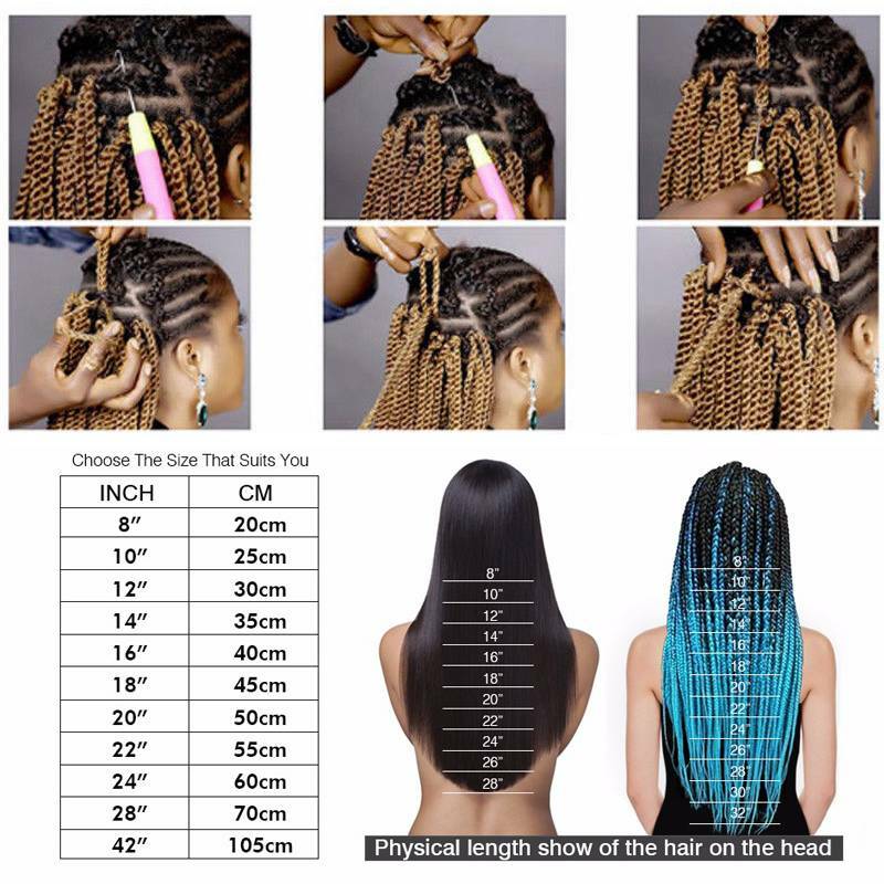 USA Afro Curly Kinky Bulk Braid Braids Hair Extensions Meag Thick Ombre Crochet