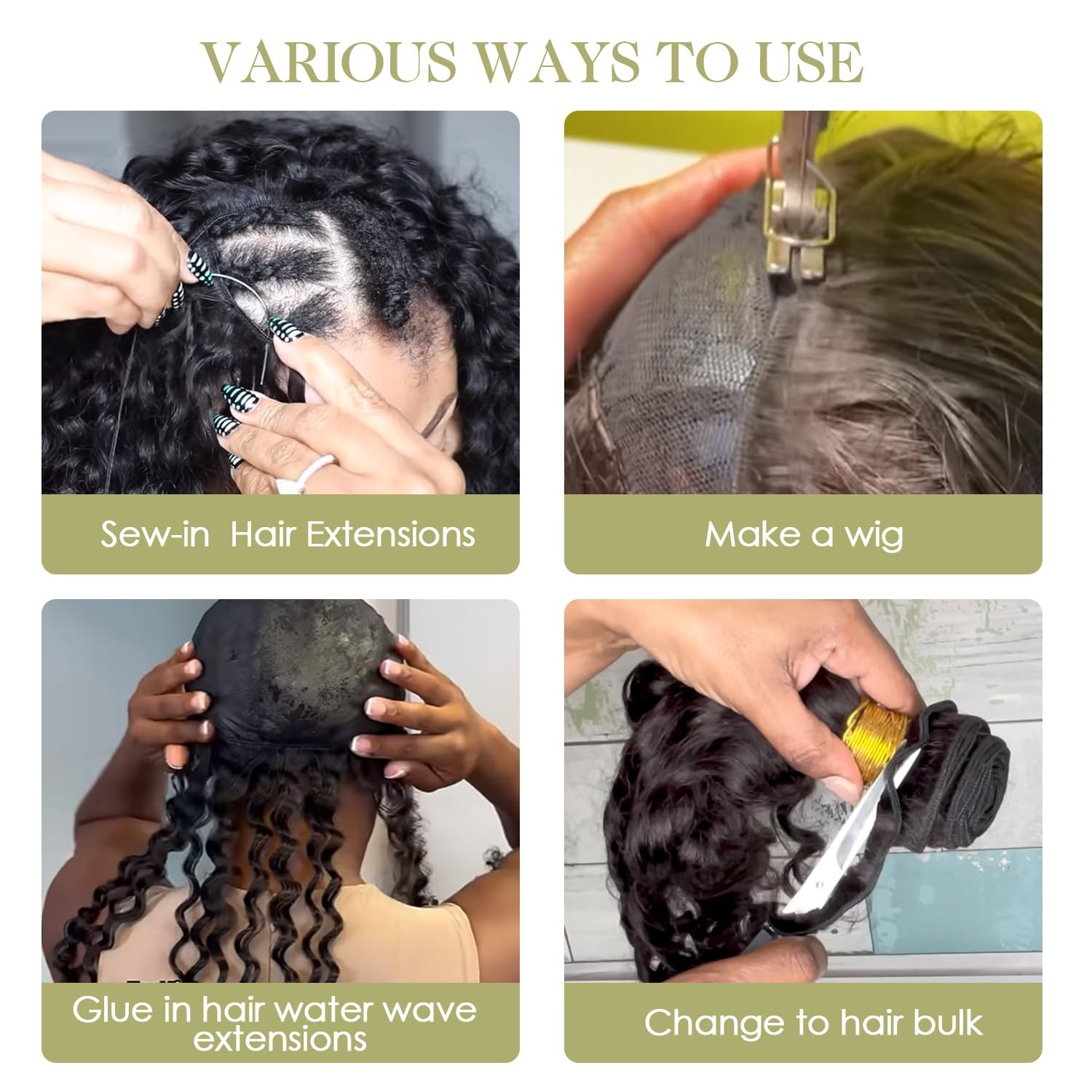 Olqzjzj Burmese Curly Bundles 18 20 22 Inch Natural Black100 Pure Protein Fiber