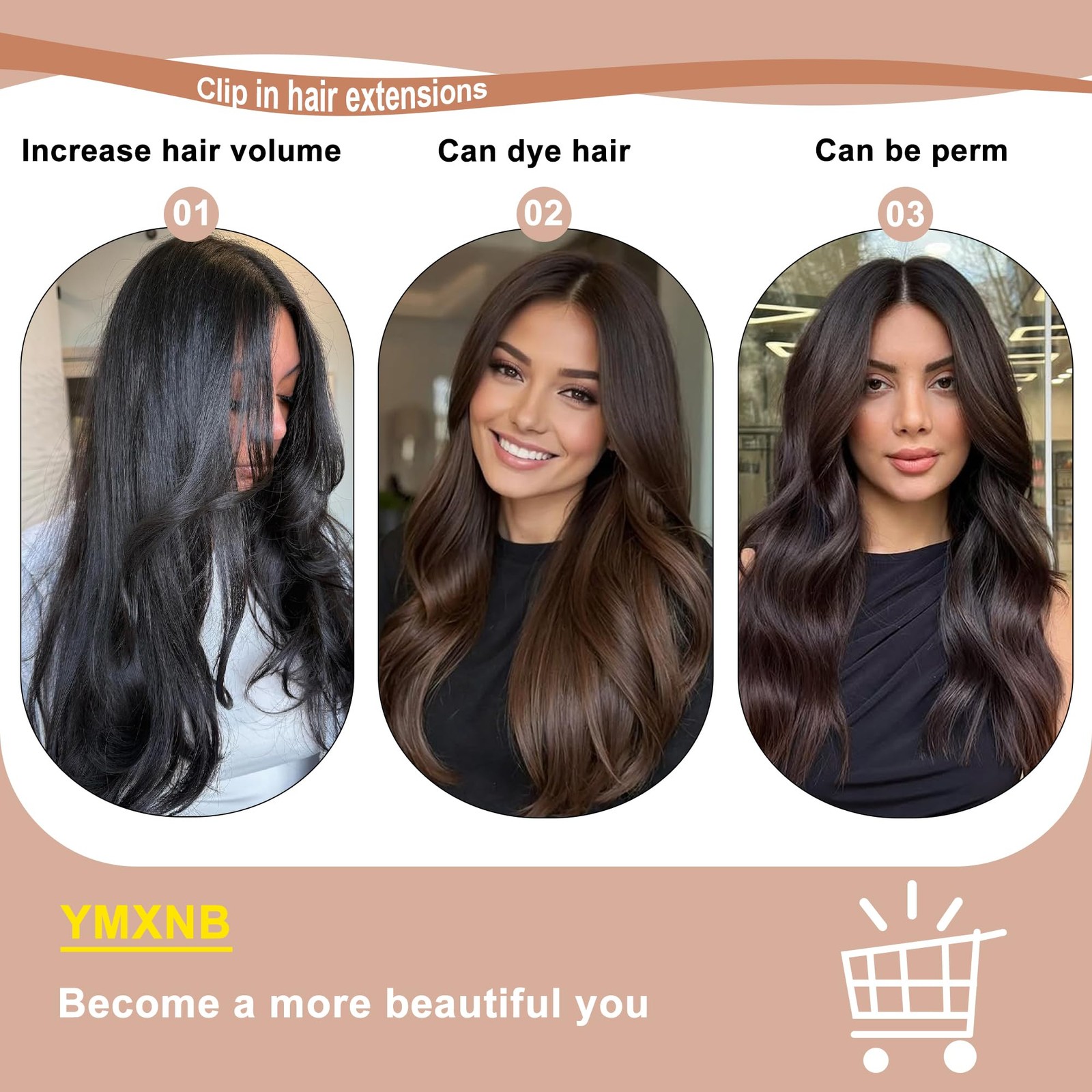 Ymxnb Clip In Hair Extensions Real Human Hair 14Inch 90G 100 Remy Human Hair