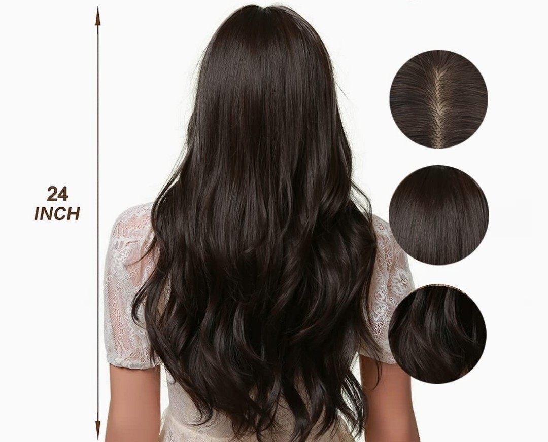 Fashion Wig 24 in long wavy dark brown *new*
