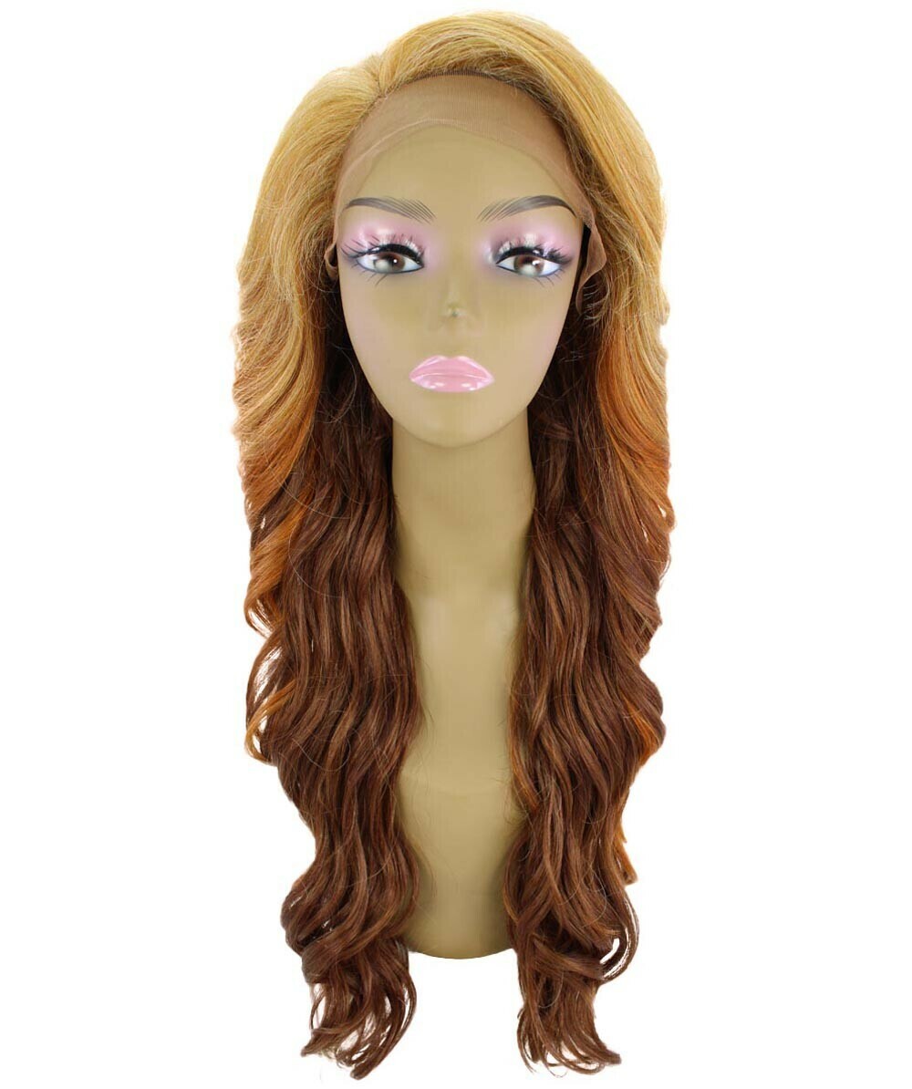 LUXLUXE Asana Wavy 26″7×4 Women’s Lace Front Wig, BLT-0117, Strawberry Blonde