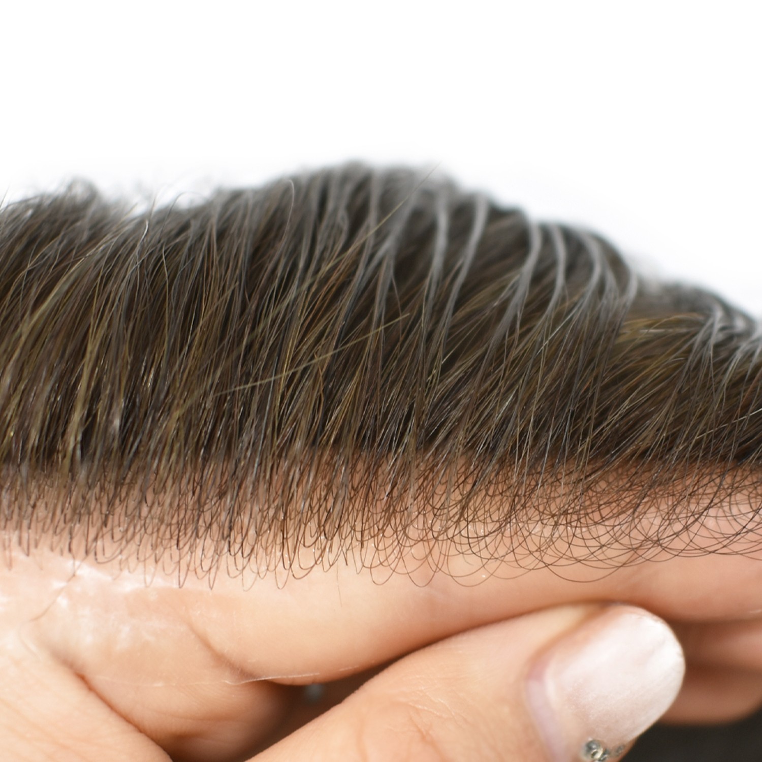 Mens Toupee Hairpiece Pro-Grade Thin Skin V-Loop 0.06mm Hair Replacement System