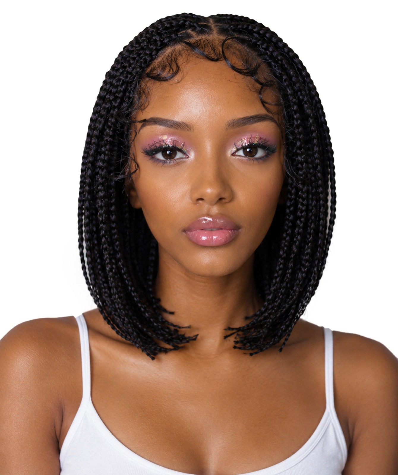 LUXLUXE Tiara Straight 12 in Long 4X4 Hand Tied Lace Braided Wig, BLB-0140