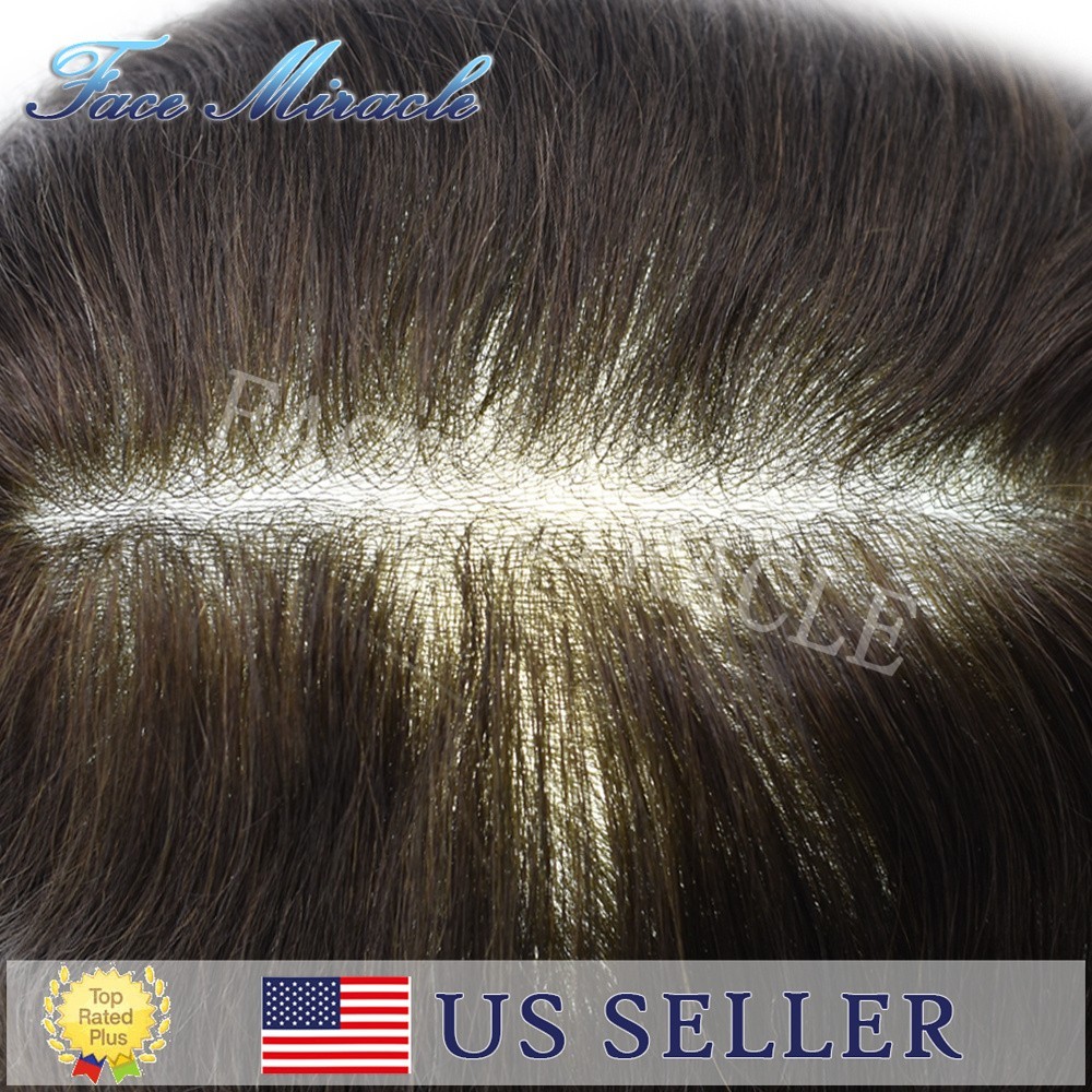 Toupee for Men Super Thin Skin PU V-Looped Men’s Hair Piece Human Hair System