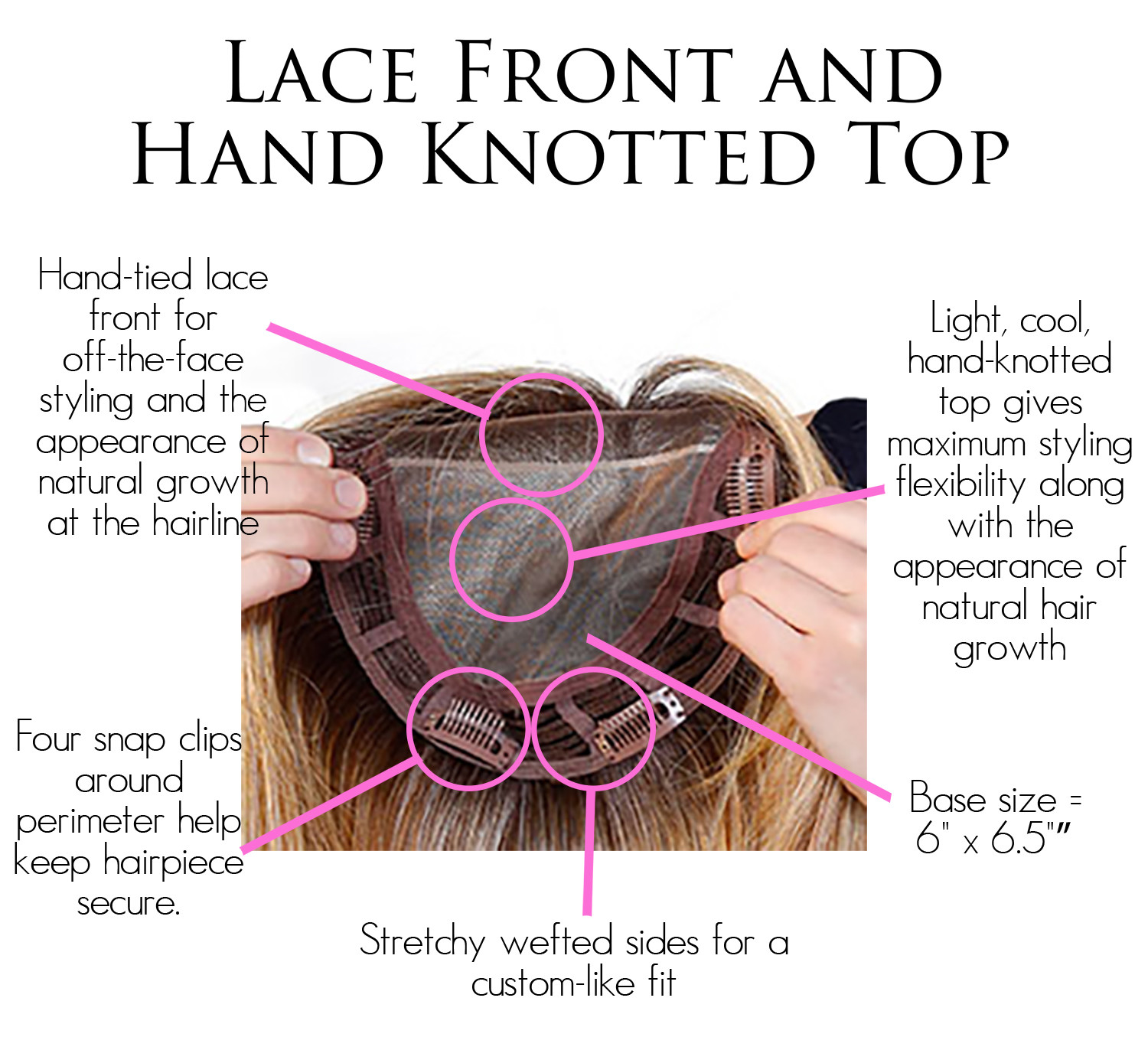 LACE FRONT MONO TOP STRAIGHT TOPPER by BelleTress, 14″ or 18″, *ALL COLORS* New