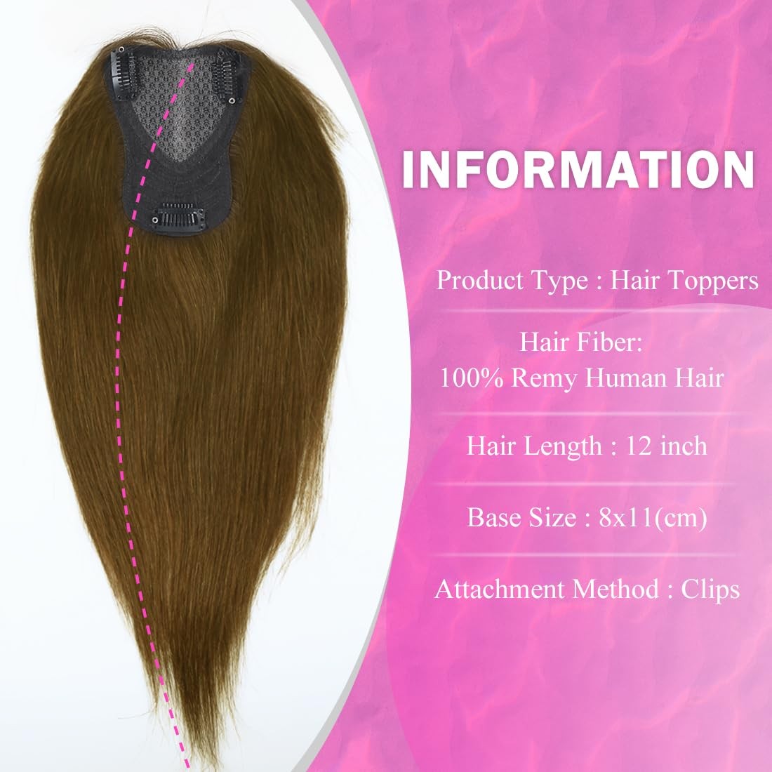 Iwig Hair Toppers for Women Real Human 360° 3D Upgrade Toppers, Light Brown