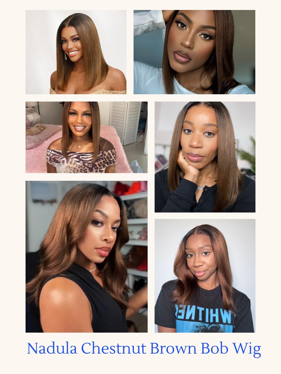 Nadula Ombre Brown Yaki Straight Bob Wig Human Hair – Glueless Pre Cut 7×5 HD…