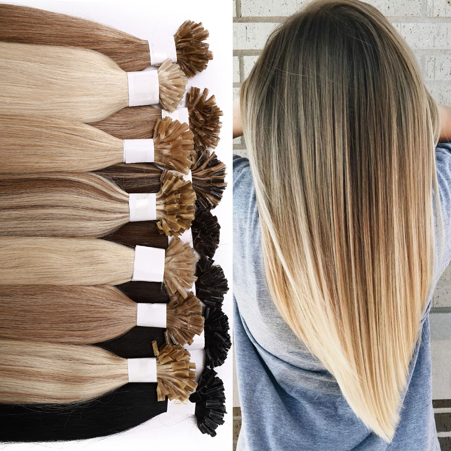 Keratin Flat U Tip Hair Extensions 100% Real Remy Human Hair THICK 200Strands US