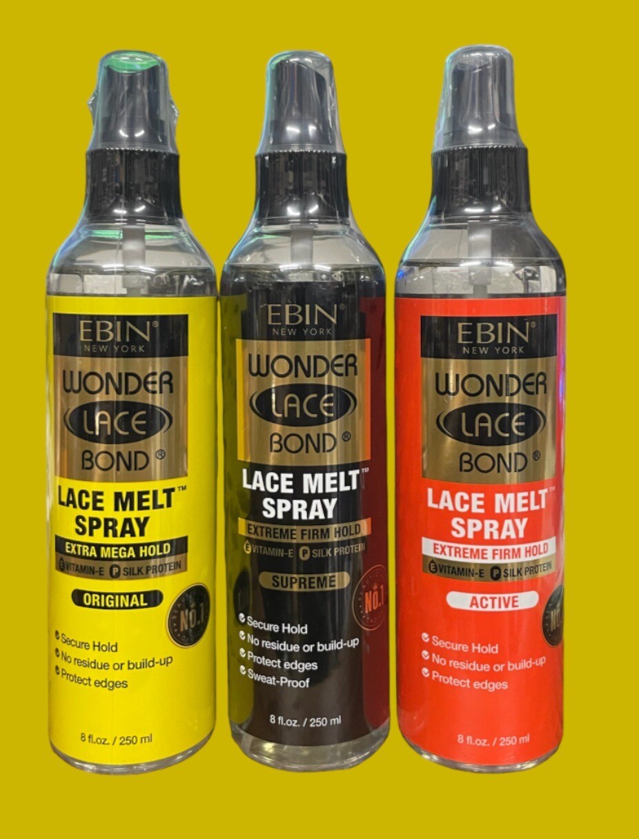 3 EBIN WONDER LACE BOND MELTING SPRAY 8OZ WIG HOLD MELT DOWN 250 Ml Each