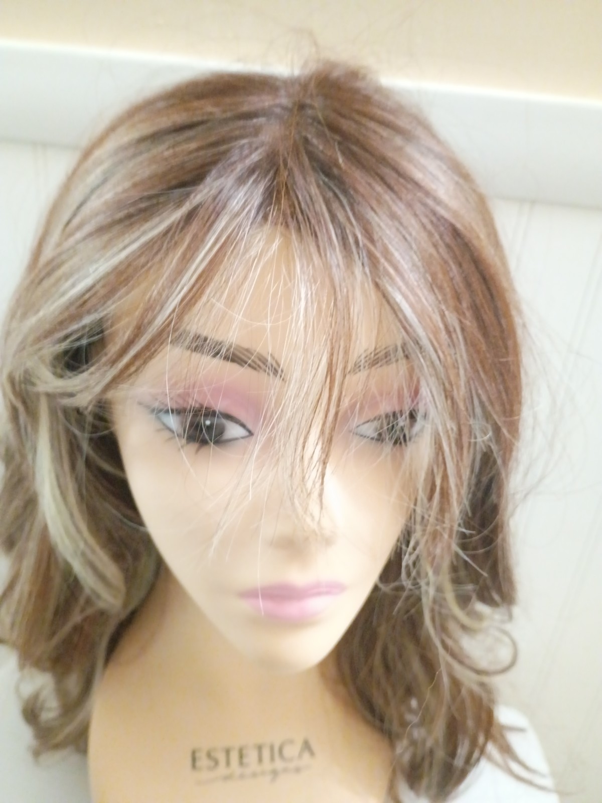 GLAM WAVEZ Wig by RENE OF PARIS, Snowy Umber Heat Friendly! Mono Prt, Lace Ft