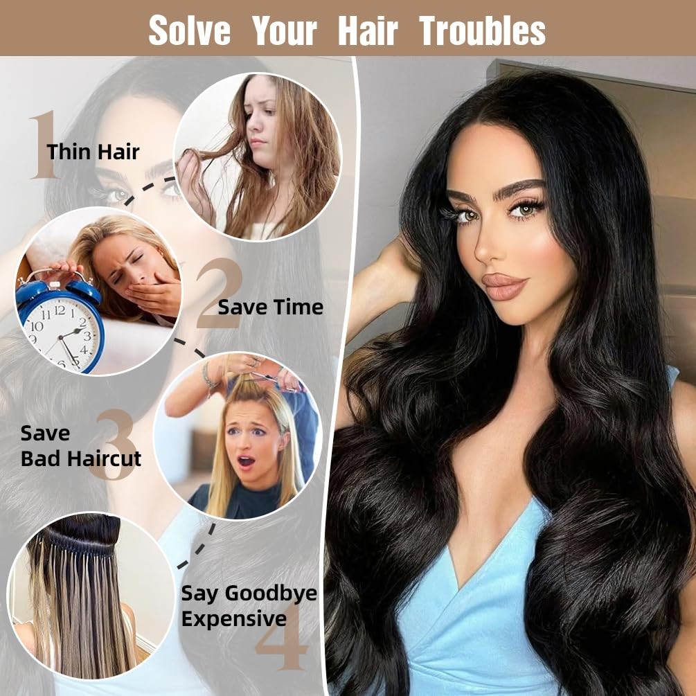 Straight Clip in Human Hair Extensions 14″ 95g Purple Remy 7Pcs Invisible