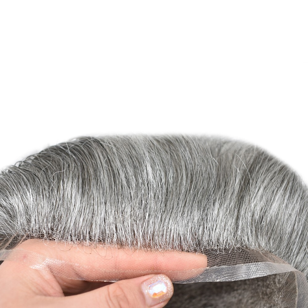 Swiss Lace Hair Replacement System For Man Swiss Lace Men Toupee hairpiece US