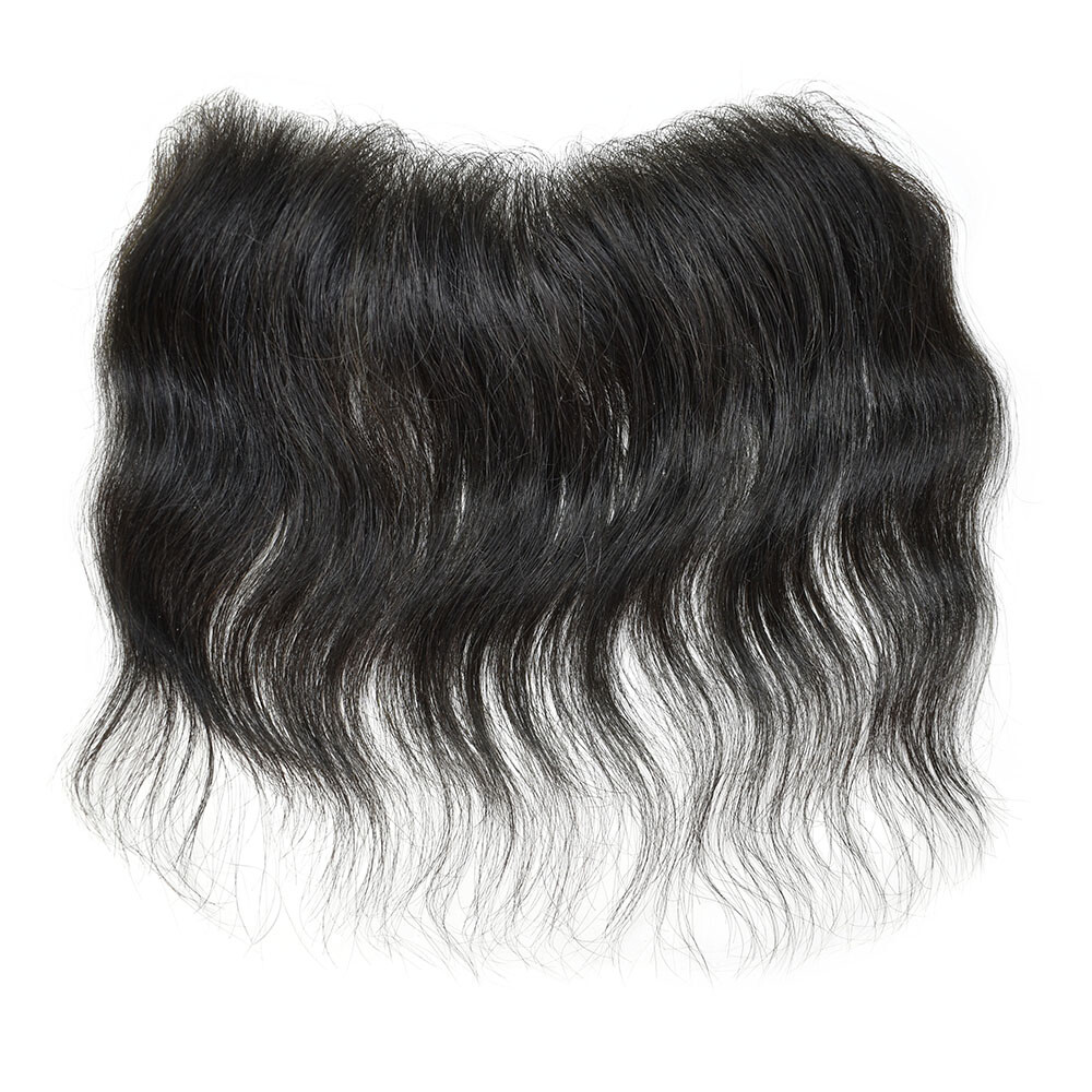Mens Frontal Hairpiece Invisible Human Hair V-Loop Skin Pu for Receding Hairline
