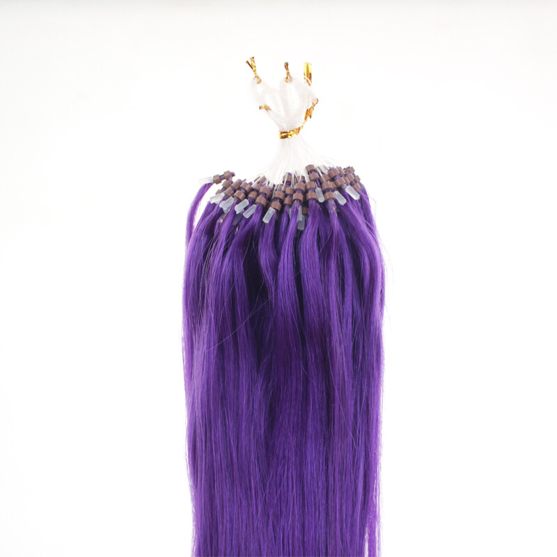 Pre-Looped Micro Ring Human Hair Extensions Silicone MicroBeads Link Full Head1g
